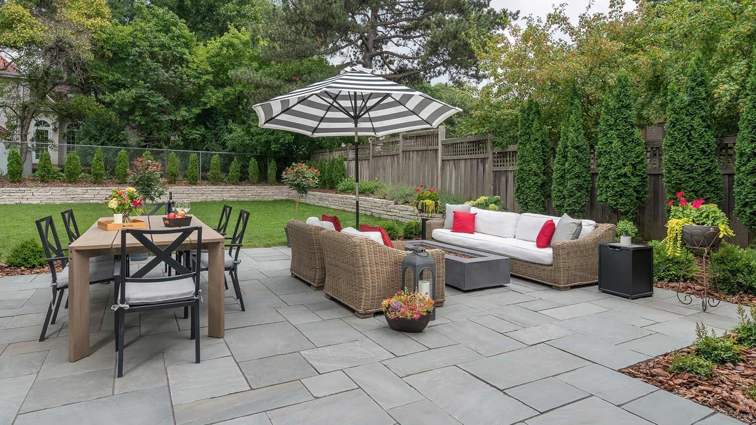 Natural stone patio design